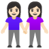 👭🏻 women holding hands: light skin tone display on Google